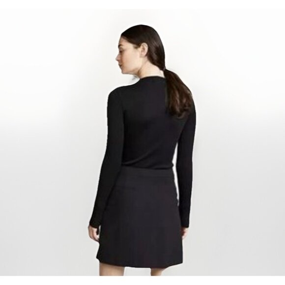 Theory Dress Women’s Size 0 Black Ribbed Wool Blend Mini Dress - Picture 2 of 11